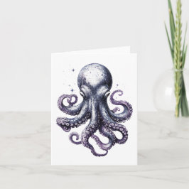 Agradecimento Cartão de Polvo Cósmico Roxo para Amantes do Ocean