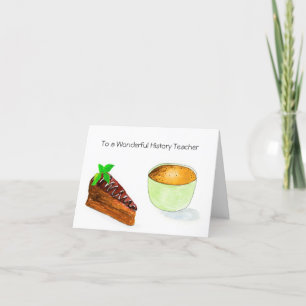 Agradecimento Cartão de Professora de Histórico da Watercolor 