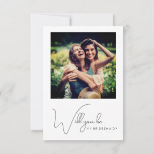 Agradecimento Cartão de Proposta de Bridesmaid Fotografia Chic C