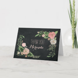 Agradecimento Cartão de Quadro de Giz Floral