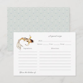 Agradecimento cartão de receita de peixe koi de aquarela