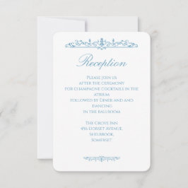 Agradecimento Cartão de Recepção de Casamento Azul no Estilo Reg