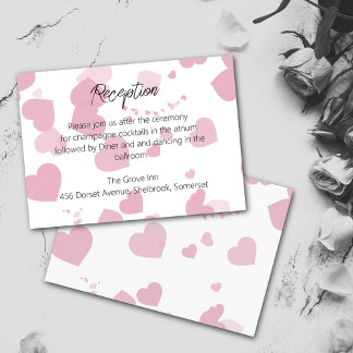 Agradecimento Cartão de Recepção de casamento de Amor Rosa