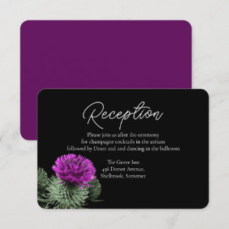 Agradecimento Cartão de Recepção de Casamento Purple Thistle