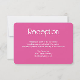 Agradecimento Cartão de Recepção de Casamento Rosa Raspberry