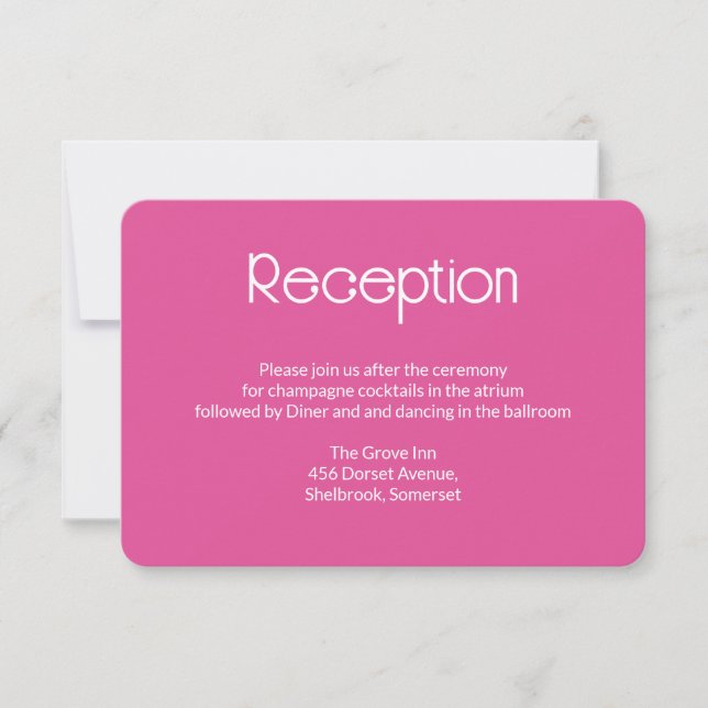 Agradecimento Cartão de Recepção de Casamento Rosa Raspberry (Frente)