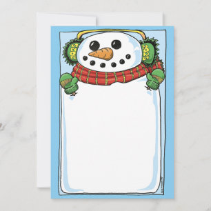 Agradecimento Cartão de Resolução de Ano Novo de Snowman