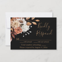 Cartão de Resposta de Aniversário com Buquê Floral