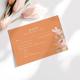 Agradecimento Cartão de Resposta de Casamento Boho Apricot Peoni