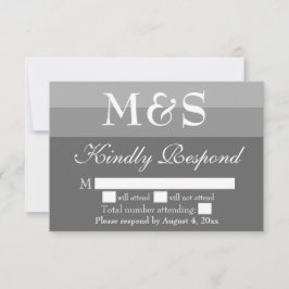 Agradecimento Cartão de Resposta de Casamento Cinza Simples Mode
