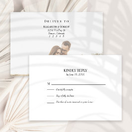 Agradecimento Cartão de Resposta de Casamento com Foto Personali