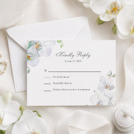Agradecimento Cartão de Resposta de Casamento com Orquídeas Bran