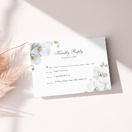 Agradecimento Cartão de Resposta de Casamento com Orquídeas Bran