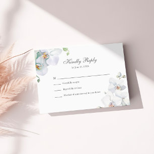 Agradecimento Cartão de Resposta de Casamento com Orquídeas Bran