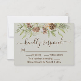 Agradecimento Cartão de Resposta de Casamento Elegante de Invern