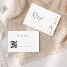 Cartão de Resposta de Casamento em Código QR de Tr