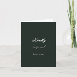 Agradecimento Cartão de Resposta de Casamento Forest Green Rococ