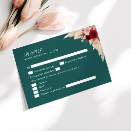 Agradecimento Cartão de Resposta de Casamento Rosas Tropicais Tu