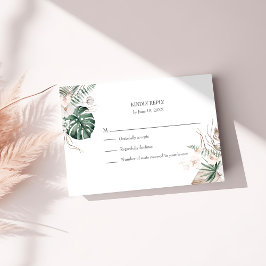 Agradecimento Cartão de Resposta de Casamento Tropical Orquídea