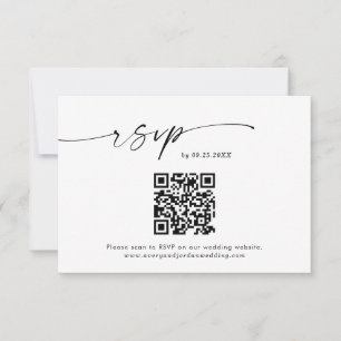 Agradecimento Cartão de Resposta de Código QR   RSVP de Casament