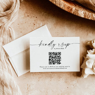 Agradecimento Cartão de Resposta de Código QR   RSVP de Casament