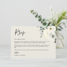 Agradecimento Cartão de Resposta Floral Delicado Creme Vintage
