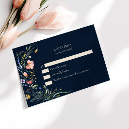 Agradecimento Cartão de Resposta para Casamento em Campo de Flor