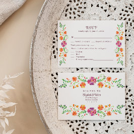 Agradecimento Cartão de Resposta para Casamento Fiesta Floral Me