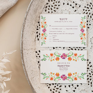 Agradecimento Cartão de Resposta para Casamento Fiesta Floral Me