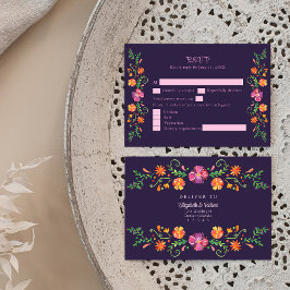 Agradecimento Cartão de Resposta para Casamento Fiesta Floral Me
