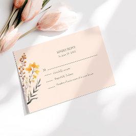 Agradecimento Cartão de Resposta para Casamento no Campo de Flor