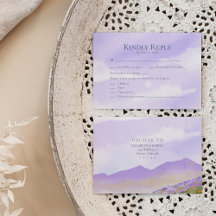 Cartão de Resposta para Casamento Paisagem Noturna