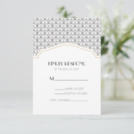 Agradecimento Cartão de Resposta/RSVP de Enclausuramento Art Déc