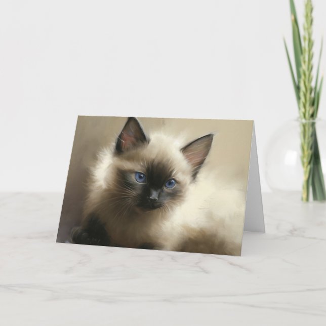Agradecimento Cartão De Retrato Siamese Kitten (Frente)