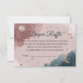 Agradecimento Cartão de Rifas de Fraldas Boho Celestial | Lua Do