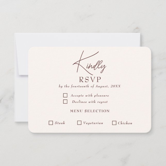 Agradecimento Cartão de RSVP de Baixo Tom (Frente)