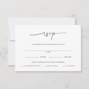 Agradecimento Cartão de RSVP de Casamento Minimalista