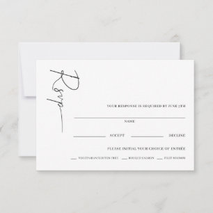 Agradecimento Cartão de RSVP de Casamento Minimalista