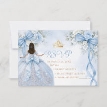 Cartão de RSVP de Quinceañera com Laço de Fita Flo