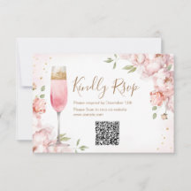 Cartão de RSVP QR para Café da Manhã e Brinde com 