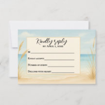Cartão de RSVP Tradicional Beach Bliss