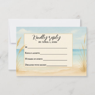 Agradecimento Cartão de RSVP Tradicional Beach Bliss