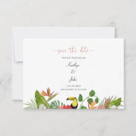 Agradecimento Cartão de Salvar a Data Floral Tropical