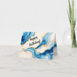 Agradecimento Cartão de saudação Abstrato de Geode Azul