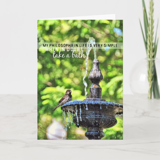 Agradecimento Cartão de Saudação BIRD BATH (Frente)