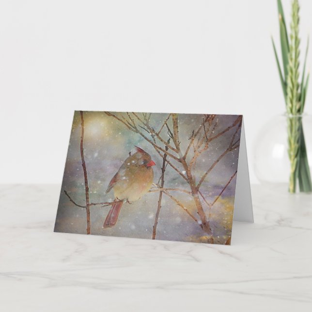 Agradecimento Cartão de saudação cardinal de férias (Frente)