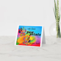 Cartão de Saudação Colorido de Impressões de Pata