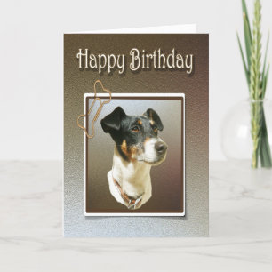 Agradecimento cartão de saudação com jack russell dog