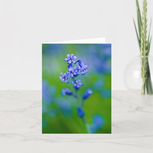 Agradecimento Cartão de saudação da flor campainha azul (Frente)