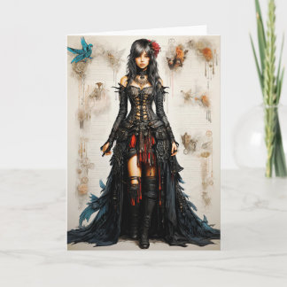 Agradecimento Cartão de Saudação da Garota Gótica Fantasy